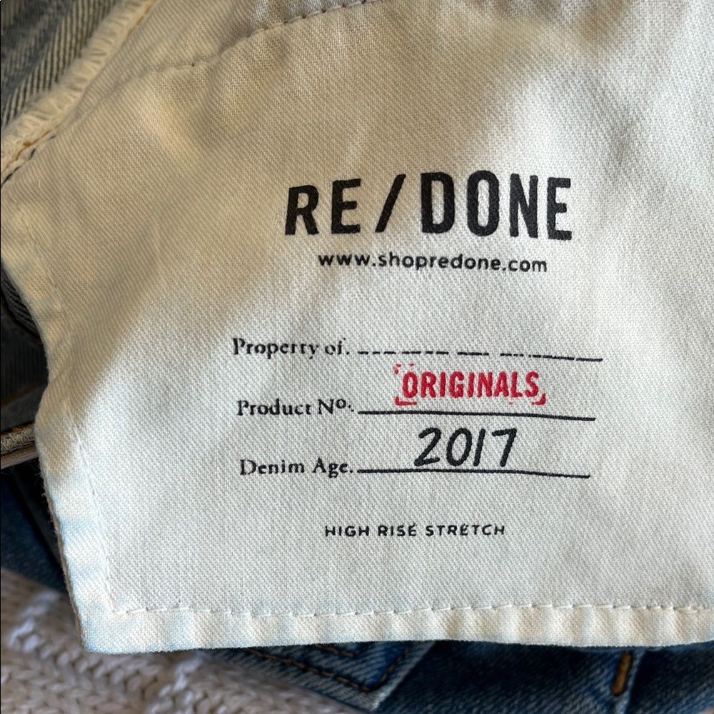 Re/Done Originals High Rise Stretch 2017 Dark Wash Sz 24 - Picture 7 of 10
